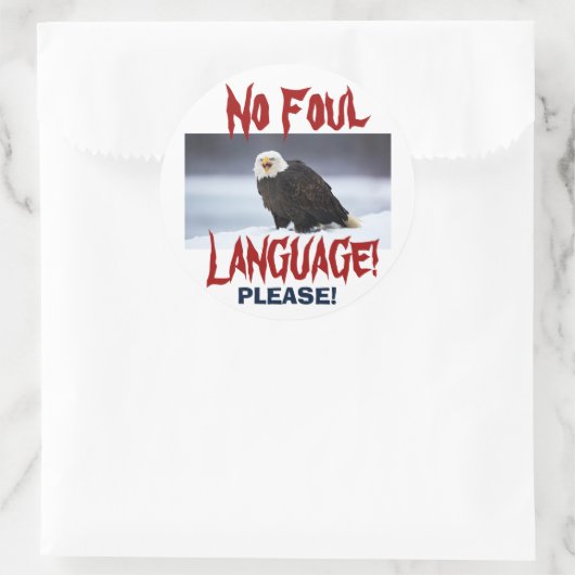 PAS D'Aigle Foul Langue ... Autocollant (Sac)