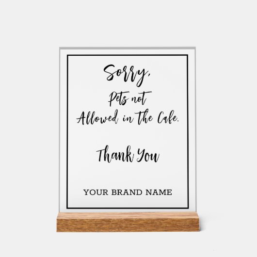 Pas d'animaux admis Personlise Café salon Affaires (Recto)