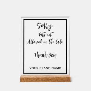 Pas d'animaux admis Personlise Café salon Affaires