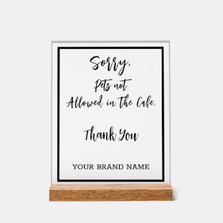 Pas d'animaux admis Personlise Café salon Affaires