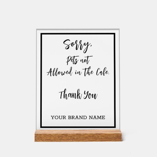 Pas d'animaux admis Personlise Café salon Affaires (Recto)