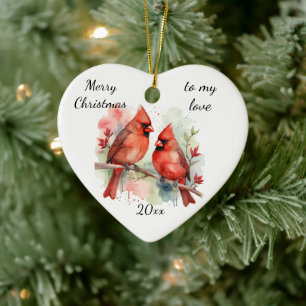 Pas Dated Cardinal aan mijn liefde aan Keramisch Ornament