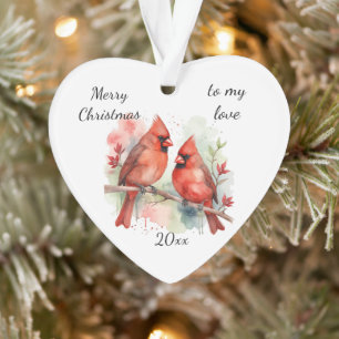 Pas Dated Cardinal aan mijn liefde aan Ornament