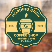 Pas de algemene bedrijfsgevel van een koffiezaak a raamsticker (Vel 2)