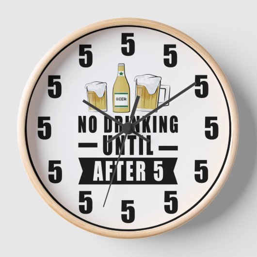 Pas de boisson jusqu'après 17h - Horloge drôle (Recto)