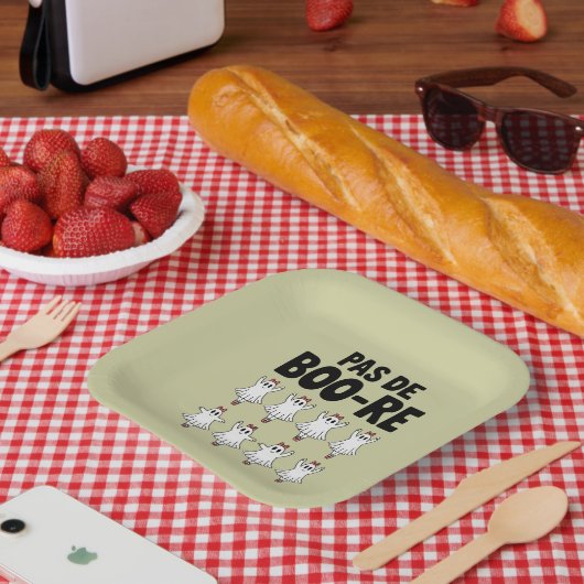 Pas de Boo-re Ballerina Ghost Halloween Spooky Papieren Bordje (Picknick)