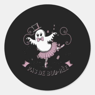 Pas De Boo-rée Balletdanser Spooky Ghost Hallowee Ronde Sticker