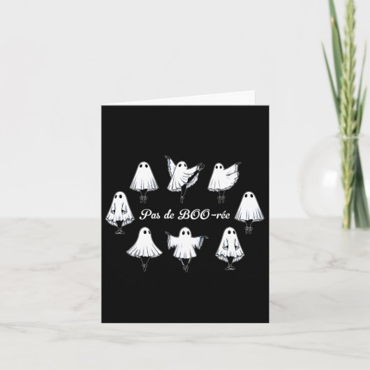 Pas de Boo-rée Funny Ballet Ghosts Dance Halloween Kaart (Voorkant)