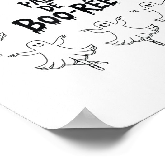 Pas de Boo-rée Funny Ballet Ghosts Halloween Dans Poster (Hoek)