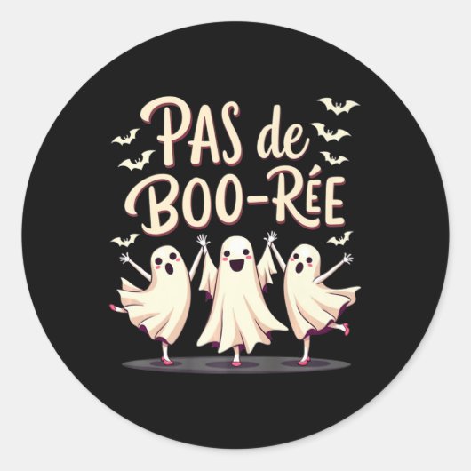 Pas De Boo-rée Ghost Ballet Dancer Halloween Dance Ronde Sticker (Voorkant)