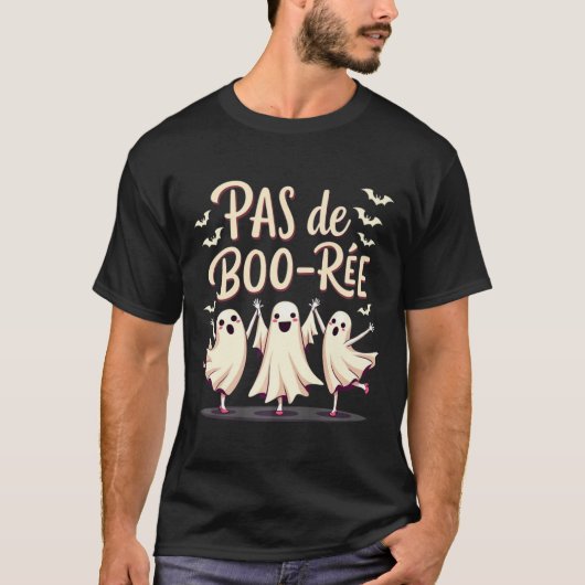 Pas De Boo-rée Ghost Ballet Dancer Halloween Dance T-shirt (Voorkant)