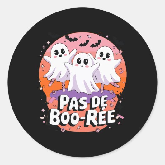 Pas de Boo-rée Ghost Ballet Dansleraar Funny Ha Ronde Sticker (Voorkant)