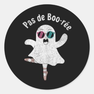 Pas De Boo-rée Schattige Ballerina Ghost Funny Bal Ronde Sticker