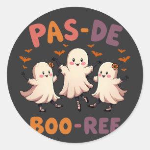 Pas de boo-ree Spooky Halloween Ballet Dance Ghost Ronde Sticker