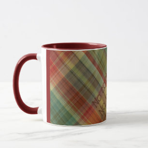 Pas de café Pas de travail Plaid#1 Mug rouge