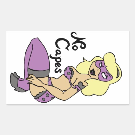 Pas de Capes Superhéroïne Sticker Pin-Up (Devant)