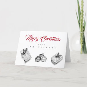 Pas de carte de Noël personnalisée B&W pliée