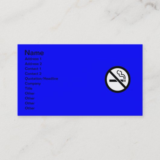 Pas de Carte de visite de tabac (Devant)