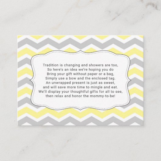 Pas de carte d'insertion de baby shower enveloppé, (Devant)