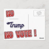 Pas de carte postale de vote Trump NO (Dos)