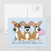 Pas de carte postale Evil Corgi Trio (Devant / Derrière)