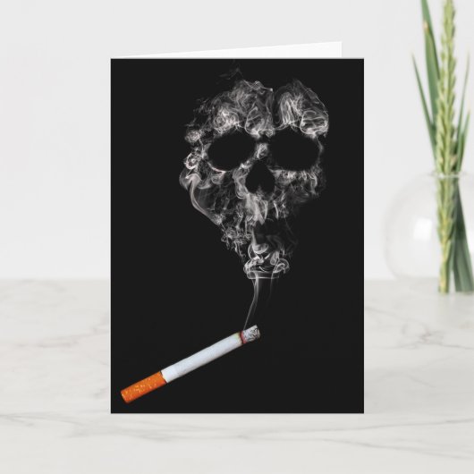 Pas de cigarette et carte de voeux crâne (Devant)