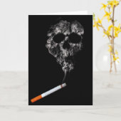 Pas de cigarette et carte de voeux crâne (Fleur jaune)