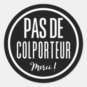 Pas de Colporteur-teken Ronde Sticker