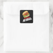 Pas de commande No Burger Carré Sticker (Sac)