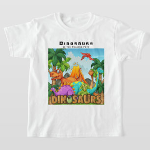 Pas de dinosaurussen aan op het pad van de vulkaan t-shirt