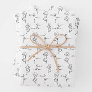 Pas de Doodle Ballerina Sketch Gift Wrap Inpakpapier Vel