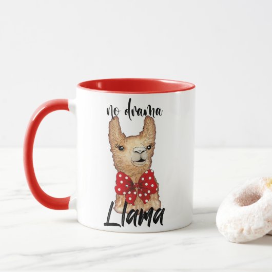 Pas de drame Llama Llama Llama Mug (Avec donut)
