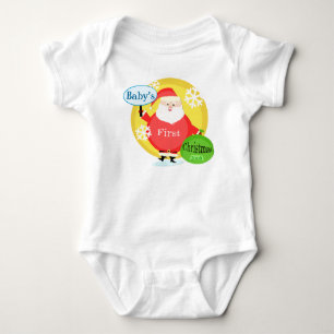 Pas de eerste kerstpak van Baby aan Romper