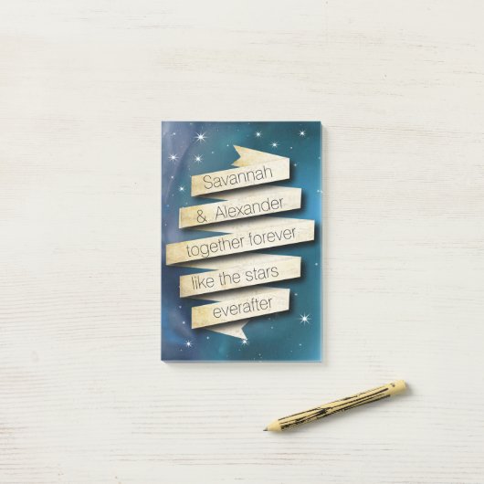 Pas de Everafter aan zoals de Stars Post-it® Note (Op bureau)