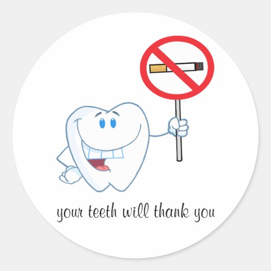 Pas de fumée - Vos Dents Merci Stickers (Devant)