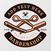 Pas de Herenkapperzaak Aan naar Uw Behoeften Raamsticker (Vel)