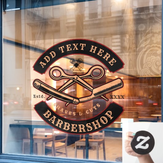 Pas de Herenkapperzaak Aan naar Uw Behoeften Raamsticker (Cafe Raam)