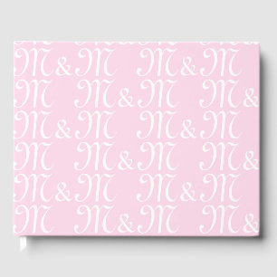 Pas de Initialen monogram lichtroze van ons paar a Gastenboek