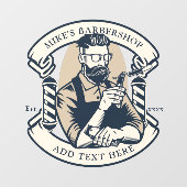 Pas de kapperszaak aan aan de voorkant raamsticker (Vel)