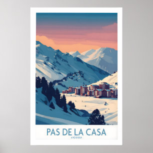 Pas de la Casa Andorra Poster Pyreneeën Skigebied