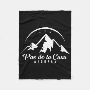 Pas de la Casa Andorra Skigebied Snowboard Fleece Deken