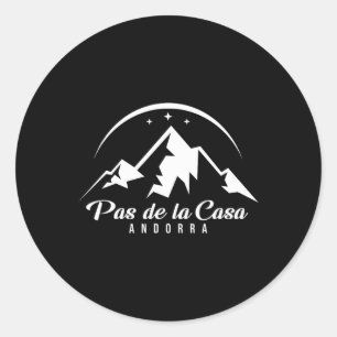Pas de la Casa Andorra Skigebied Snowboard Ronde Sticker