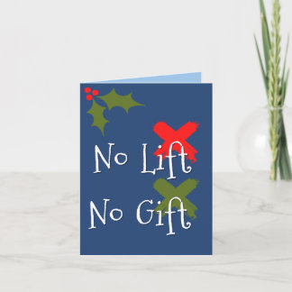 Pas de levée, pas de cadeau Carte de Noël humour G