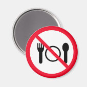 Pas de manger | Panneau Cercle rouge | Magnet (Recto/Verso)