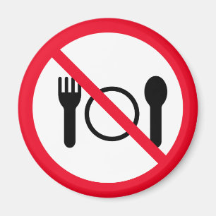 Pas de manger Panneau Cercle rouge Magnet