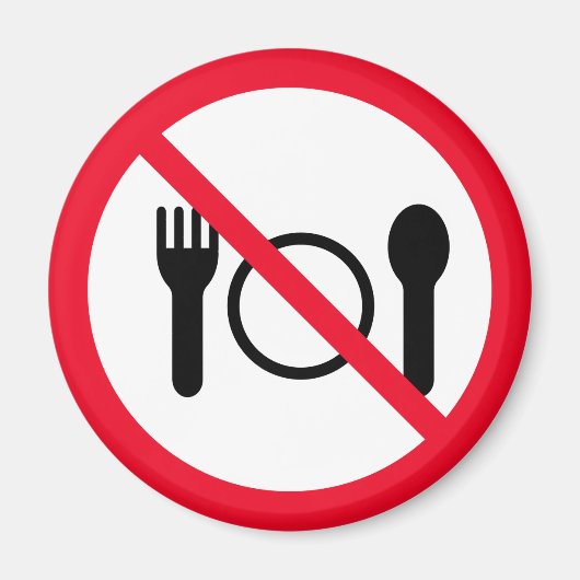 Pas de manger | Panneau Cercle rouge | Magnet (Devant)