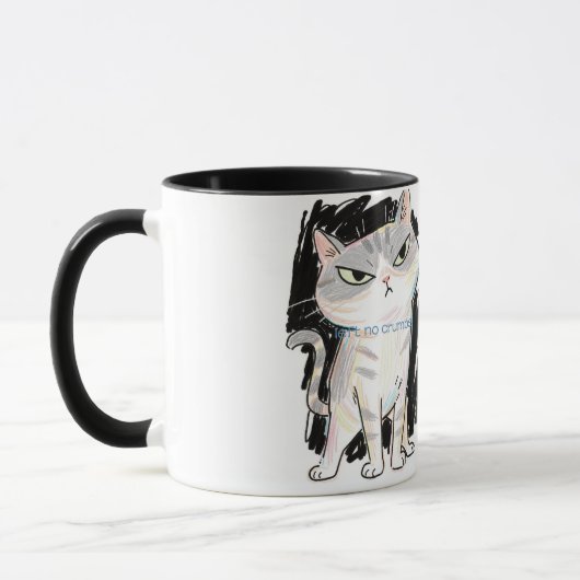 "Pas de miettes" Sassy Cat Mug (Gauche)