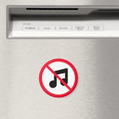 Pas de musique | Panneau Cercle rouge | Magnet (In Situ (Lave-vaisselle))