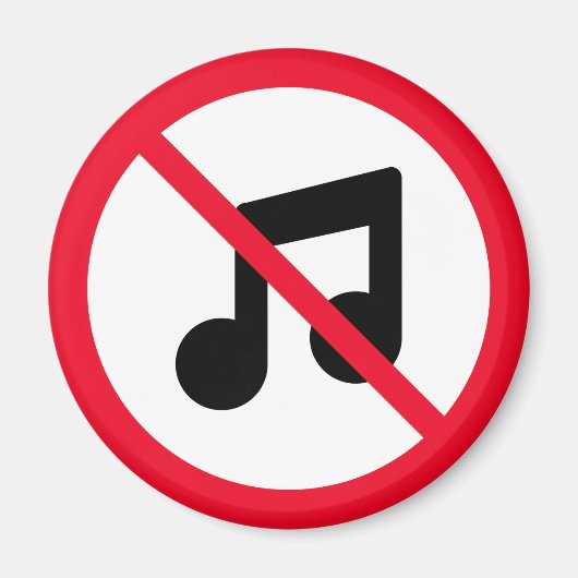 Pas de musique | Panneau Cercle rouge | Magnet (Devant)
