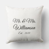 Pas de naam van het koppel, jaar, nummer aan kussen (Achterkant)